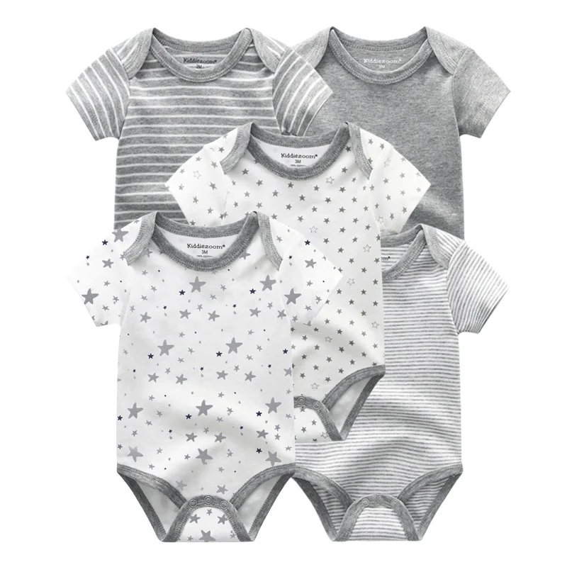 

5 PCS/lot Fashion Newborn 100%Cotton Baby Boy Girl Bodysuit Short Sleeve Soft Infant Onesies Baby Shower Gifts