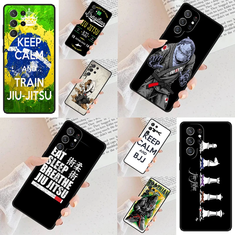 BJJ Brazilian Jiu Jitsu Phone Case For Samsung Galaxy S24 S23 S22 S21 Ultra S10 Note 10 Pro S20 Plus FE S9 S8 Cover