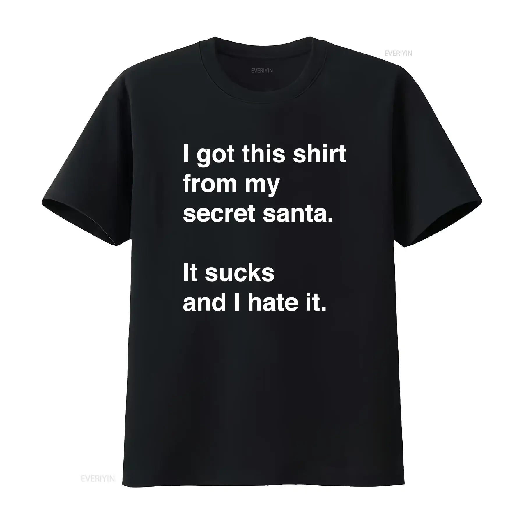 Funny sarcastic Secret Santa gift idea T Shirt vintage Washed Casual Top For Everyday Wear Slightly Unisex Soft