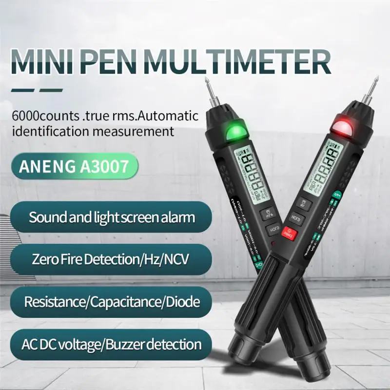 ANENG A3007 Digital Multimeter Auto Intelligent Sensor Pen Tester 6000 Counts NonContact Voltage Meter Multimetre polimetro