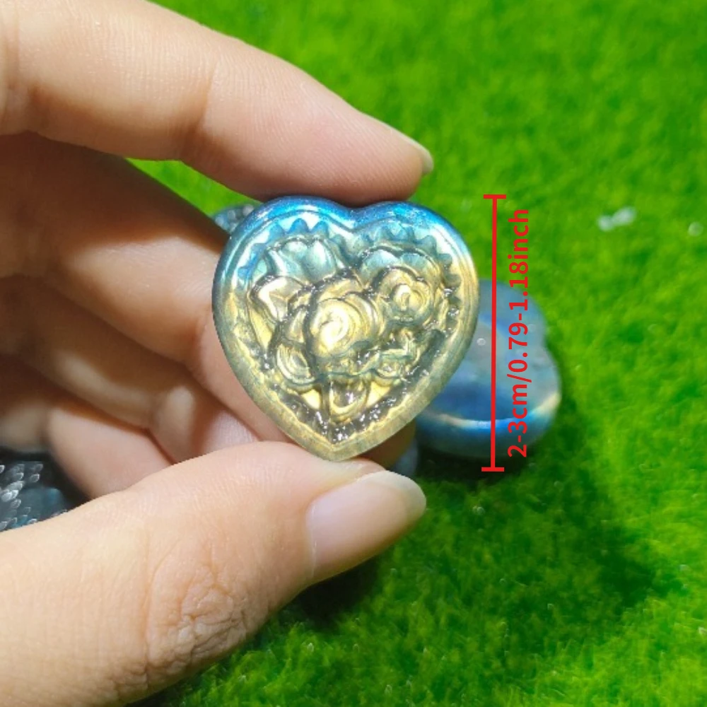 Natural Labradorite Heart-shaped Rose Double-Sided Reflection Gifts for Home Decor, Friends and Family During The Holidays