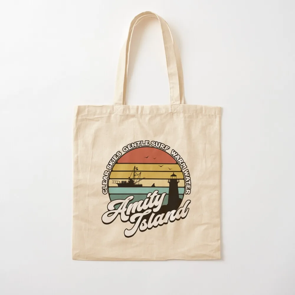 

Visit Amity Island Tote Bag Eco bag eco pack personalized tote Candy bags Canvas Tote Bag