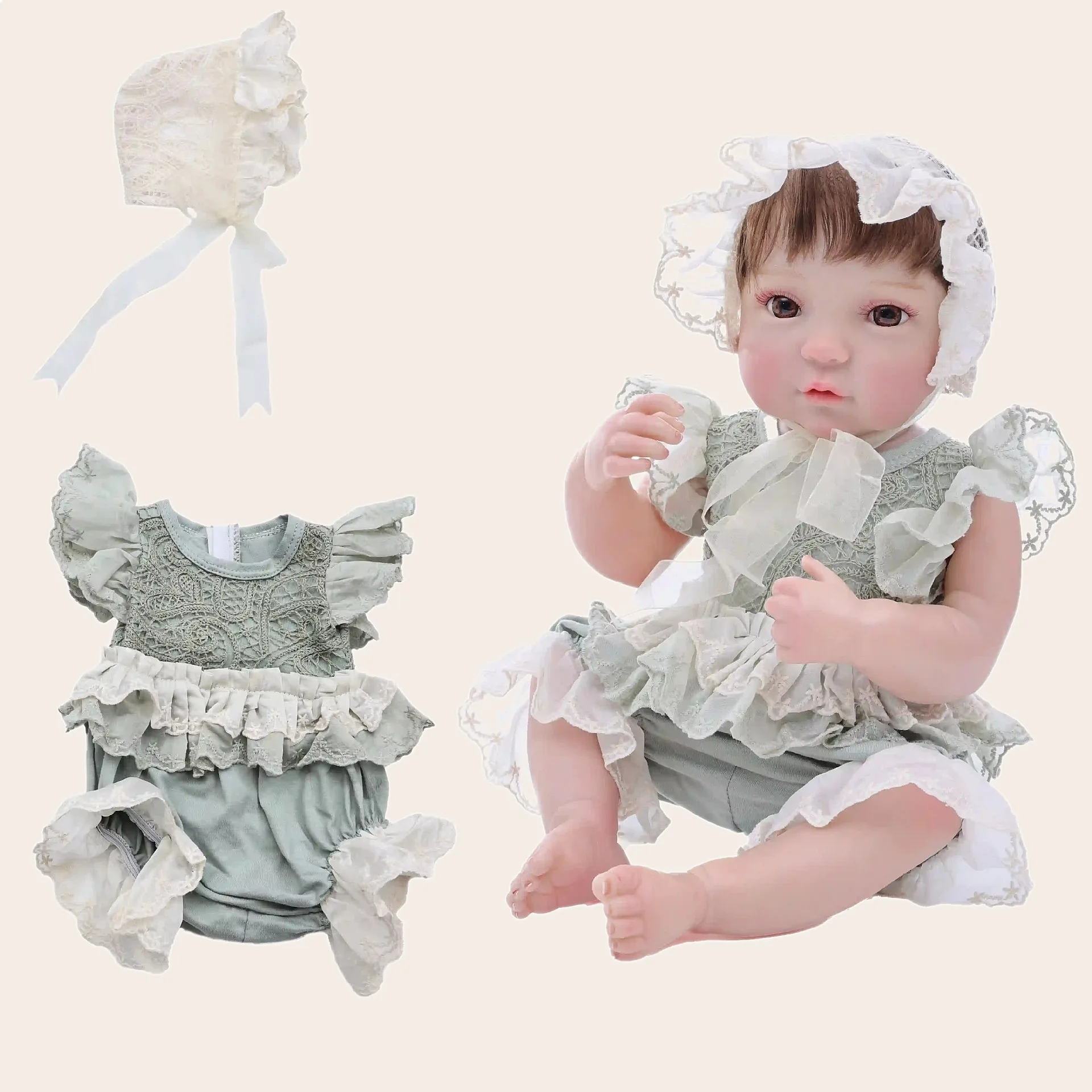 50cm Baby Doll Clothes Outfit Set for 20 inch Reborn Dolls Dress Up Accessories
