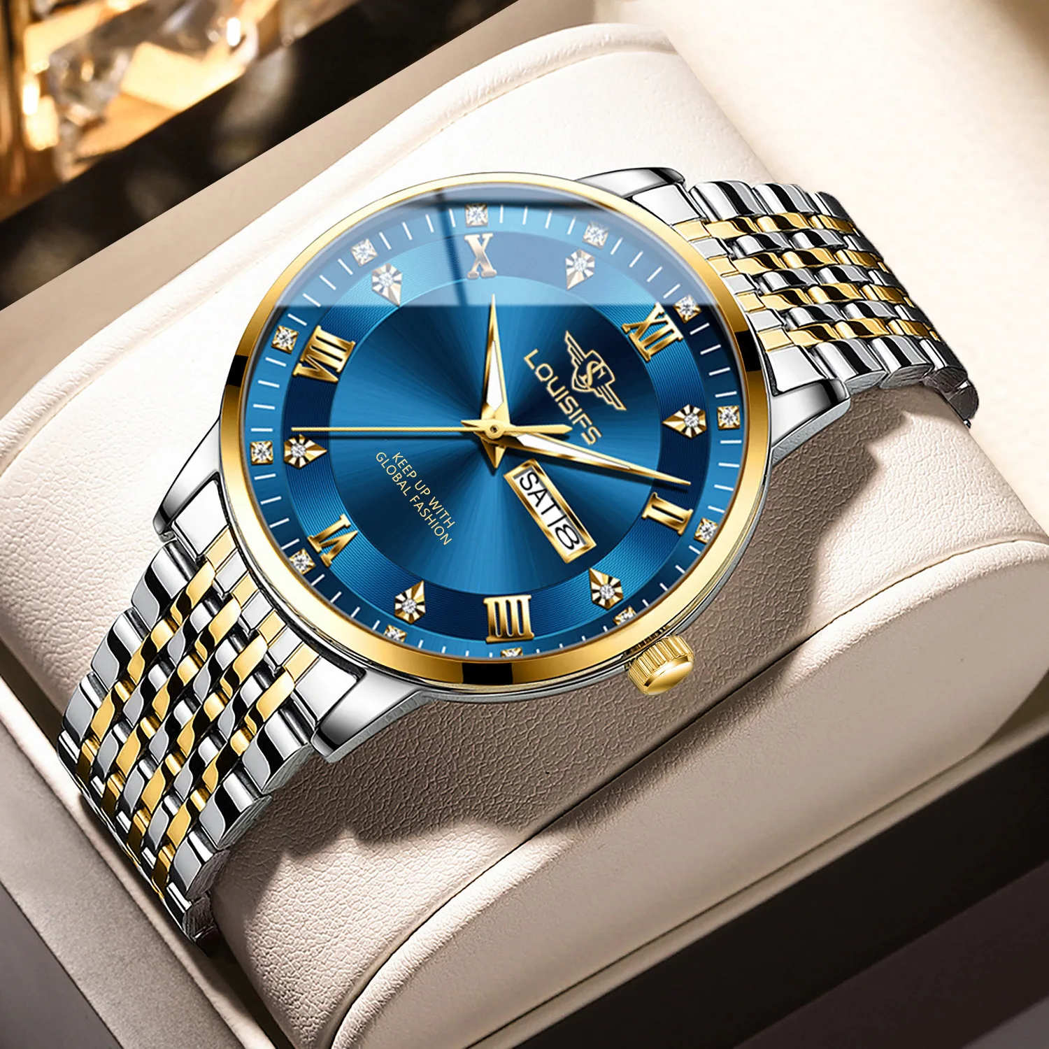 

Модные зеленые кварцевые часы для мужчин, водонепроницаемые светящиеся мужские часы из нержавеющей стали, лучший бренд класса люкс Relogio Masculino