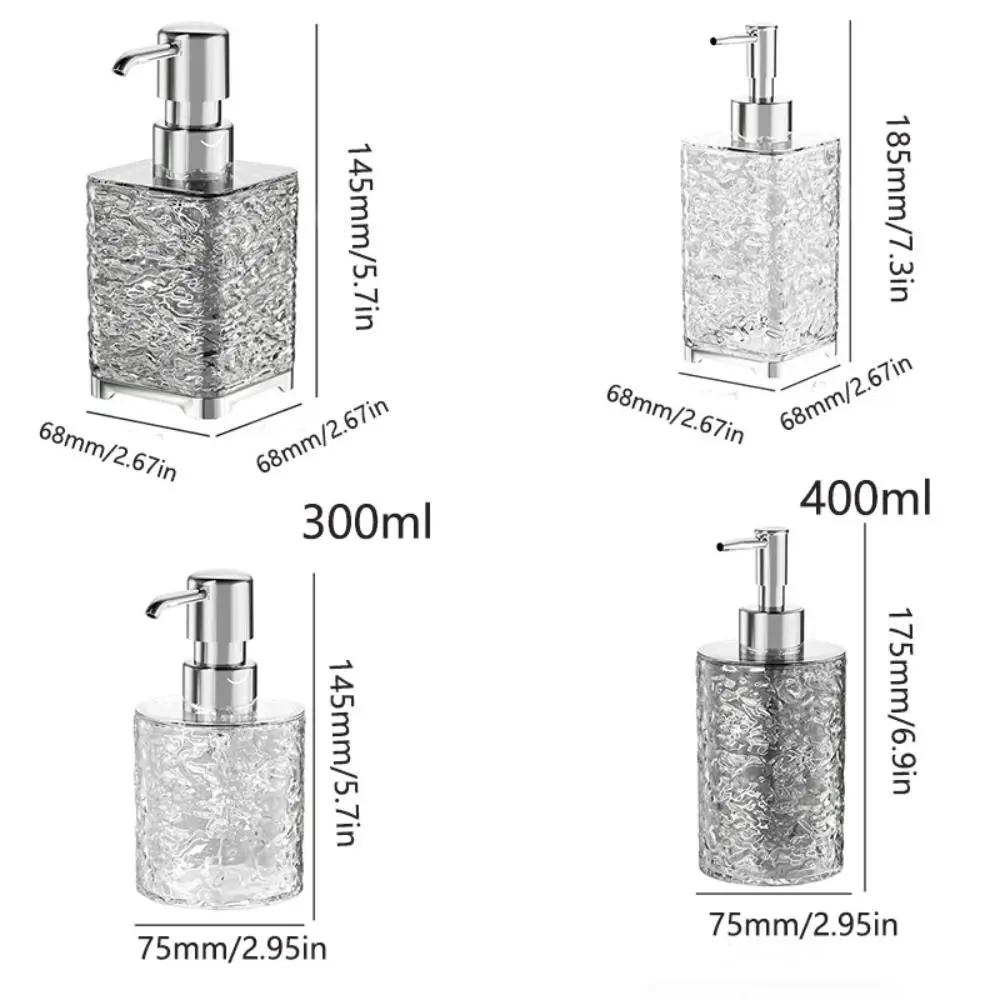 Wielokrotnego napełniania przezroczysty dozownik do mydła wodoodporny, tłoczony szampon butelka z pompką odporny na rdzę 300ml/400ml butelka z mydłem w płynie