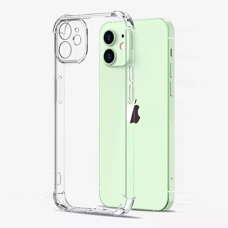 Transparent Shockproof Clear Case For iPhone 11 12 13 14 15 Pro Max mini Soft Silicone Shell X XR XS 8 7 Plus SE 2020 Back Cover