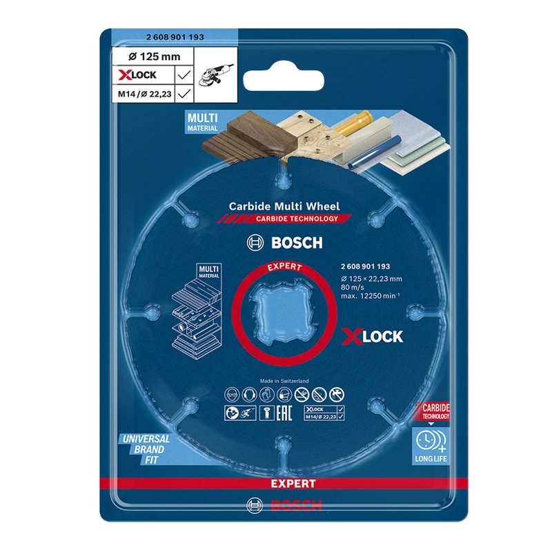 Bosch 2608901193 EXPERT Carbide Multi Wheel X-LOCK Cutiing Discs 125mm Wood Plastic Pipe Fiberglass Angle Grinder Cutting Blade