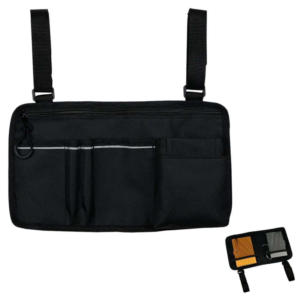 

Wheelchair Side Storage Bag Oxford Cloth Durable Universal Fit For Armrests Stroller Walker Electric Wheelchair Outdoor Use