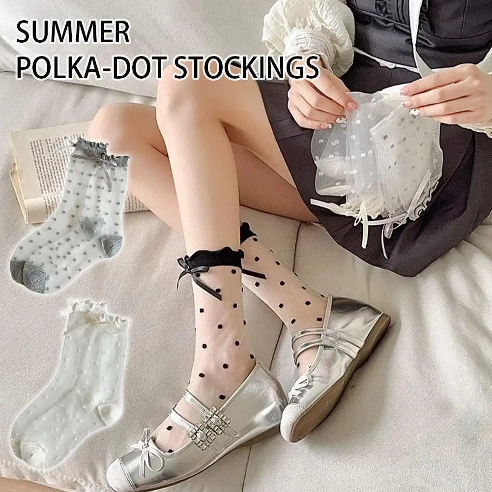 Women's Lolita Lace Socks Summer Fashion Sexy Transparent Thin Ruffled Socks for Women Non-slip Ultra-thin Socks Ankle Sock