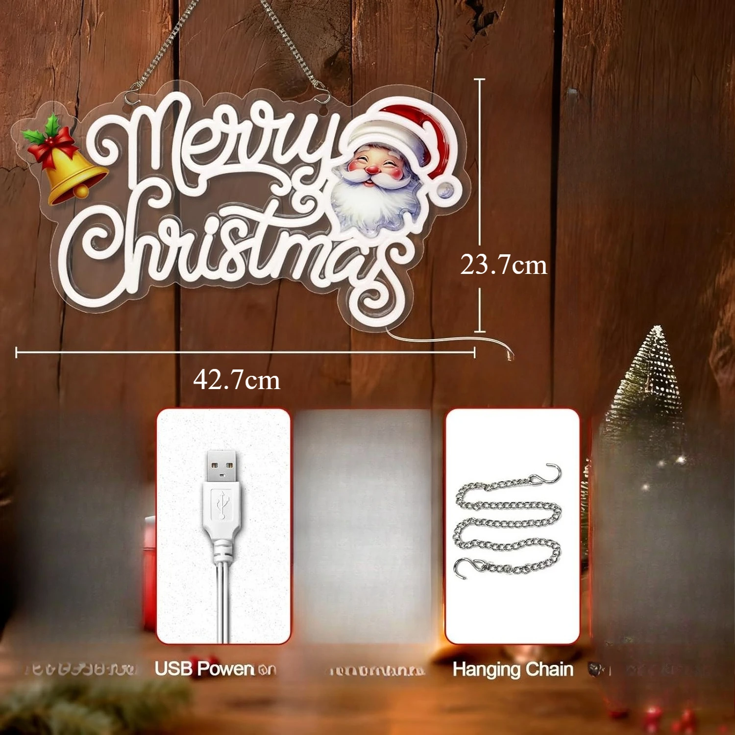 عيد ميلاد سعيد النيون تسجيل سانتا كلوز LED ضوء النيون لغرفة النوم غرفة المعيشة الرجال كهف حفلة جدار ديكور عكس الضوء USB هدية عيد