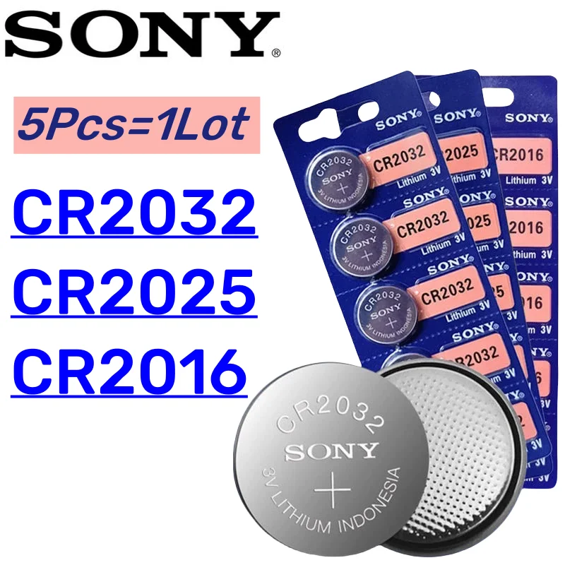 5Pcs Original SONY CR2032 battery CR2025 CR2016 CR 2032 CR 2025 CR 2016 3V Batteria for Car Remote Control Watch Motherboard toy