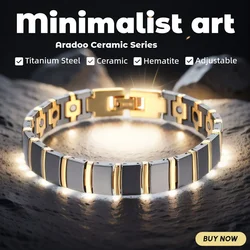 Ceramic Bracelet For Men Minimalist Art Luxury Magnetic Titanium Steel Hematite Link Bracelets