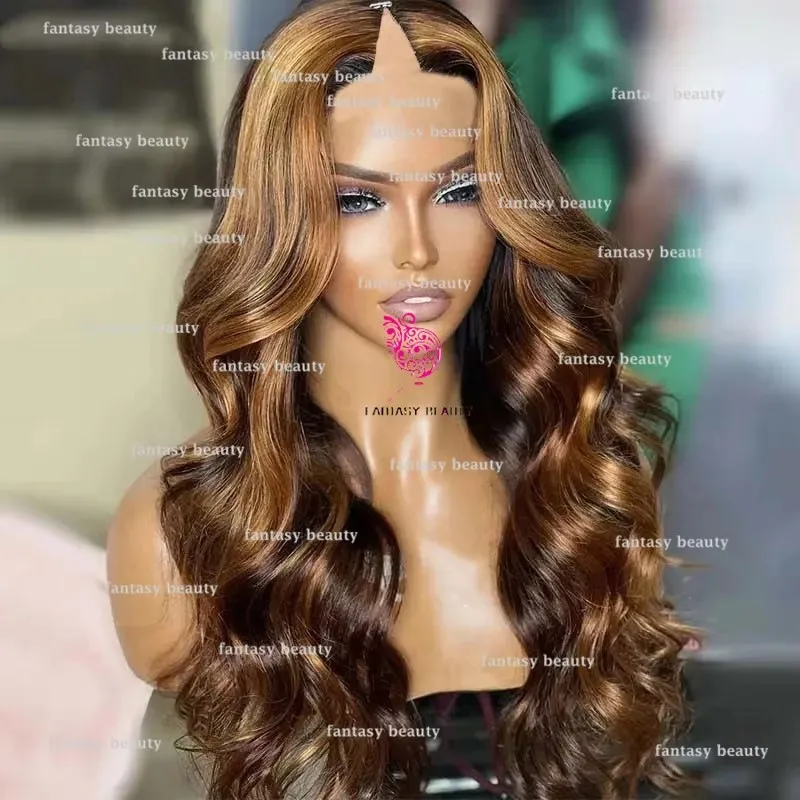 يسلط الضوء على السيدات براون U جزء شعر مستعار الجسم موجة الخامس جزء شعر مستعار عالية الكثافة الدانتيل شعر مستعار 250 الكثافة ريمي مارتن شعر مستعار السيدات شعر مستعار طويل