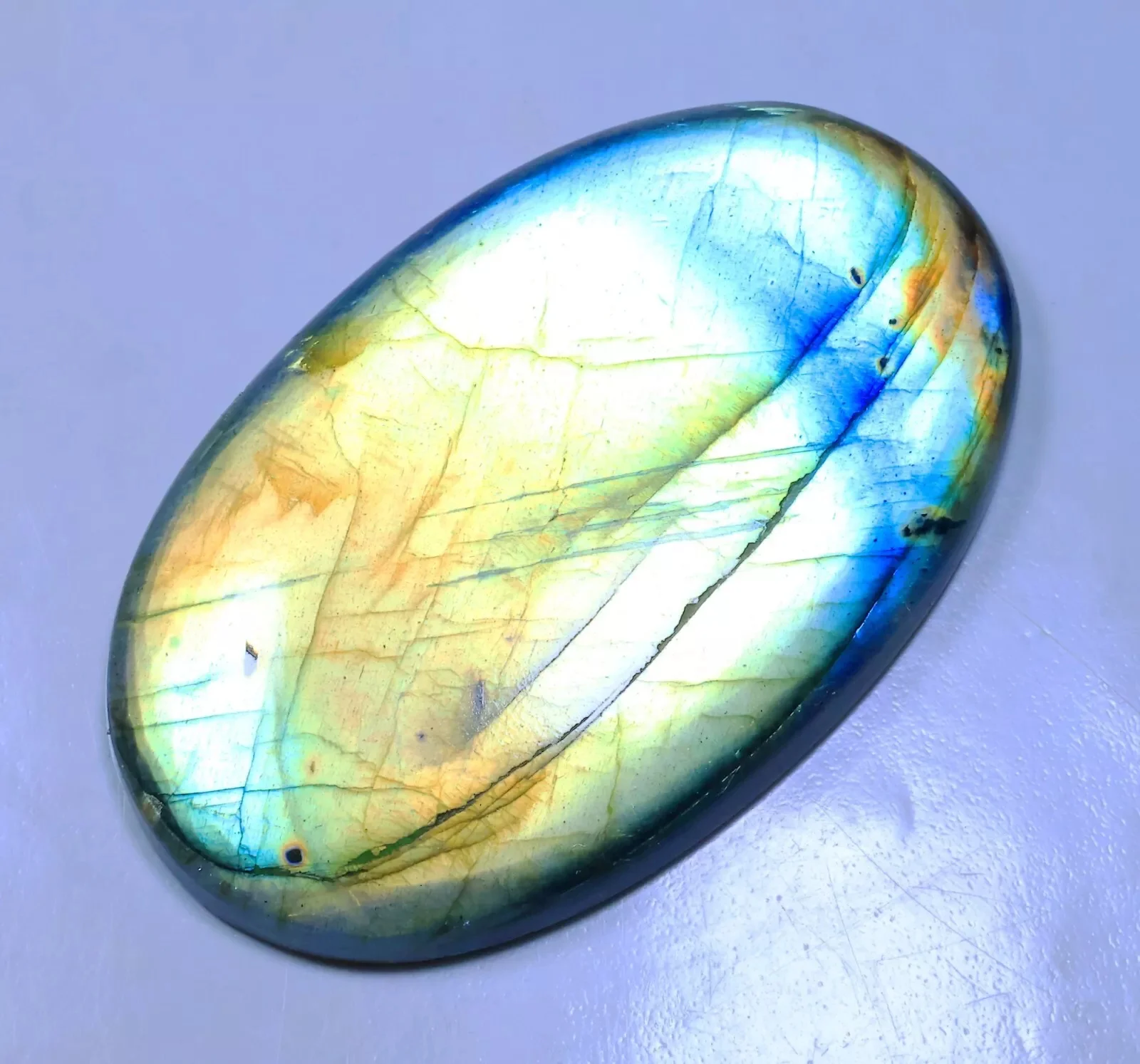 Natural Labradorite Multi Fire Oval Cabochon Loose Gemstone Healing