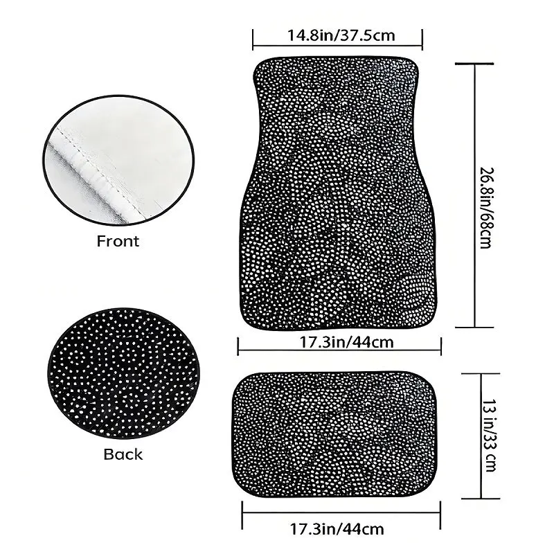 4pcs Elegant Pink Black Rose Butterfly Car Floor Mats Set Soft Pastel Pink Golden Interior Decor Ideal Car Accessories Gift view 6