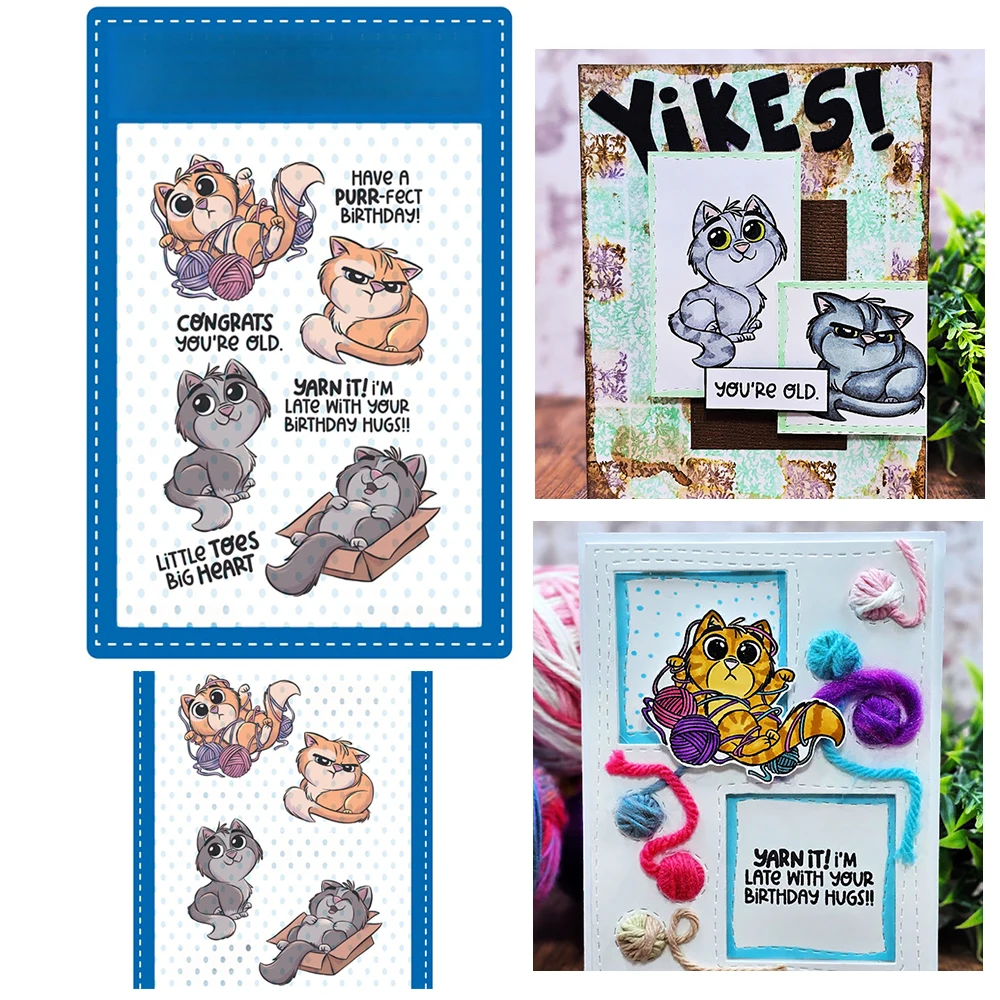 2025 nuevos sellos transparentes interesantes felices Qute Cat divertido gatito troqueles de corte de Metal para manualidades DIY saludo hacer álbum de recortes