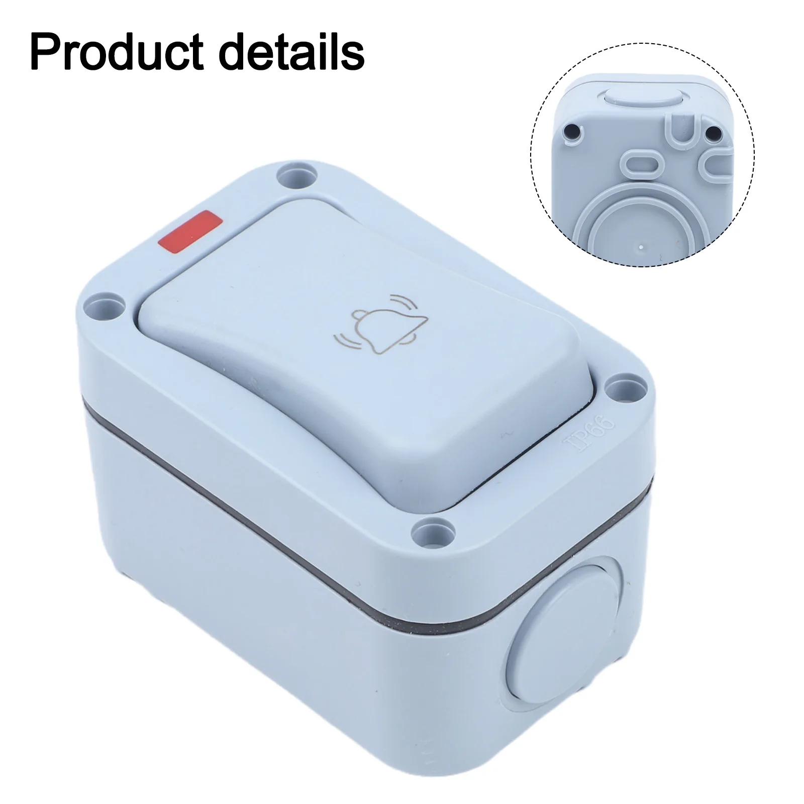 Mounted Weather Resistant Doorbell Push Button Switch with LED Indicator and ABS Build for Outdoor Applications
