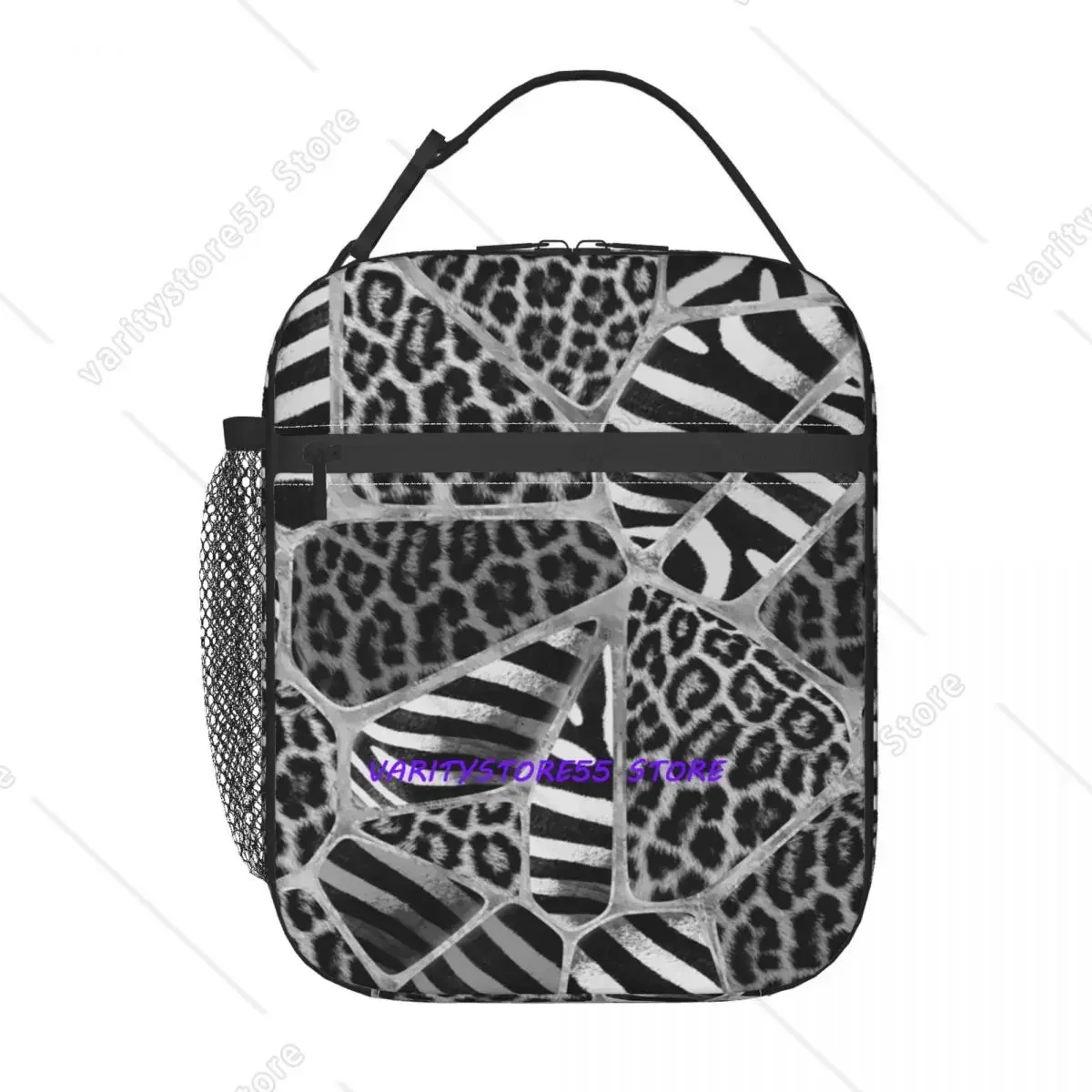 Brown Animal Leopard Print Insulated Lunch Bag for Women Resuable Leopard Eyes Thermal Cooler Lunch Tote Office Picnic Travel