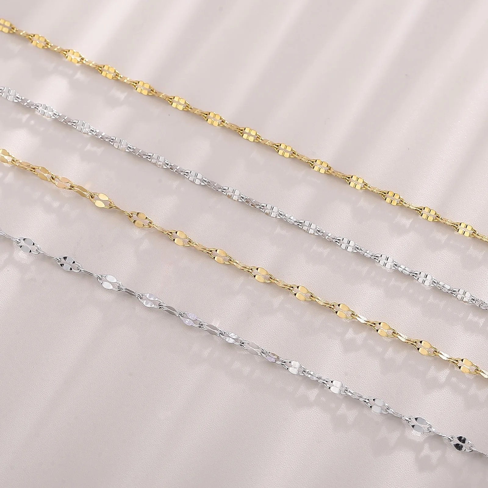 Stainless Steel Fine Chain Necklace Choker Herringbone Minimalist Design Necklace for Women Jewelry Accessory
