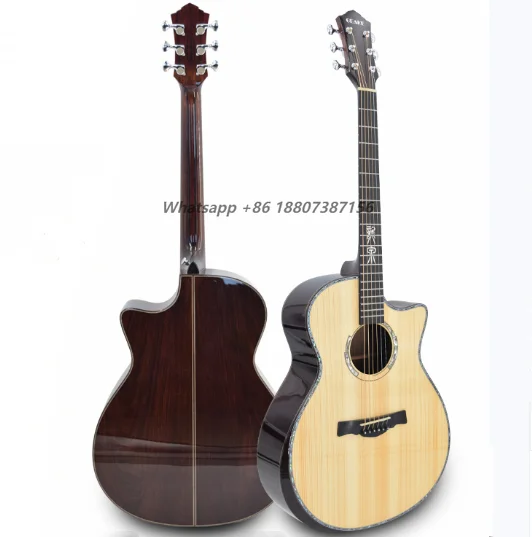 

High Quality Longquan All-Solid Acoustic Guitar with Ebony Fingerboard Durable and Resilient