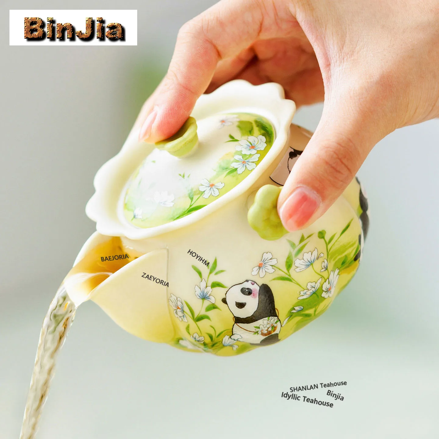 BAEJORIA 180ml Decal Panda Teapot Creative Tea Infuser Pot Household Tea Soaking Kettle With Strainer Tableware Craft