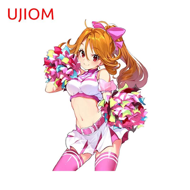 UJIOM 13cm × 9cm Colorful Anime Girl Design Wall Sticker Adorable Artistic Graphics Decals Beautiful Adhesive Bedroom Wallpers