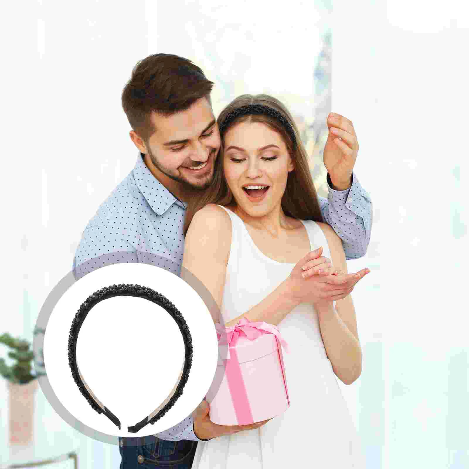 

Rhinestone Headband Women Headpiece Hair Ties for Women's Fashion Hoop Beaded Accessories