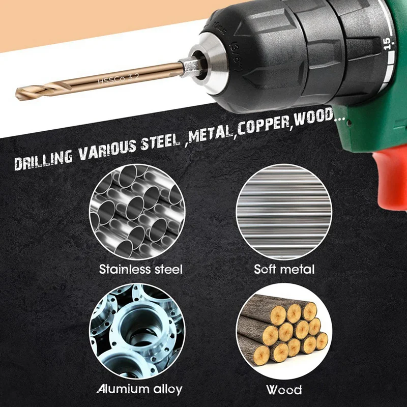 

30 шт. двухсторонние сверла, двухсторонние кобальтовые сверла для закаленной стали, чугуна, дерева, пластика, сверла из нержавеющей стали