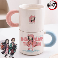 Demon Slayer Nezuko peripherals new two-dimensional creative anime pattern fashionable anti-scalding ceramic cup with handle