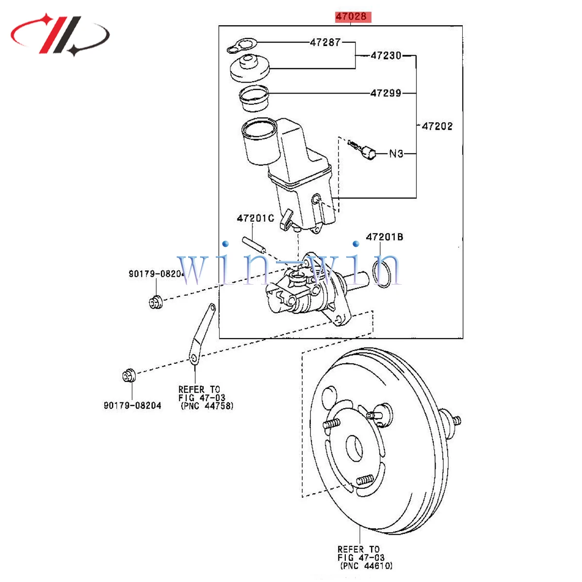 High-Quality Brake Master Cylinder LHD For Toyota KLUGER ACU2#/MCU2# 2001-2007 47028-48030 44702848030