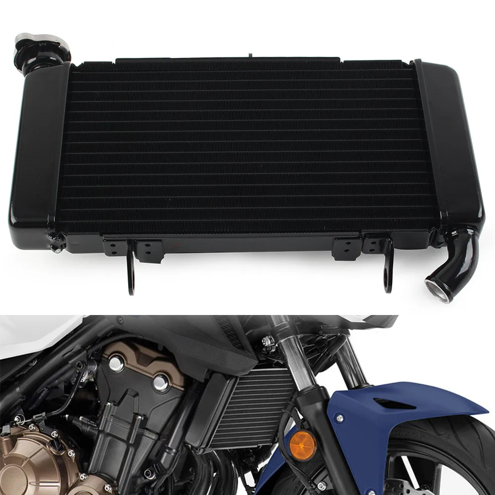 Motorcycle Aluminum Radiator Cooler Cooling Replacement For Honda CB500F 2019 2020 2021 Black