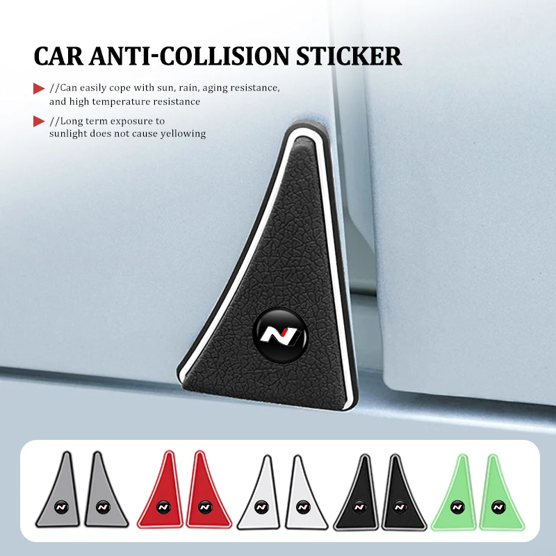 2pcs 자동차 도어 코너 충돌 방지 보호대 범퍼 스티커 현대 N Nline Tucson Kona Sonata Veloster i20 i30