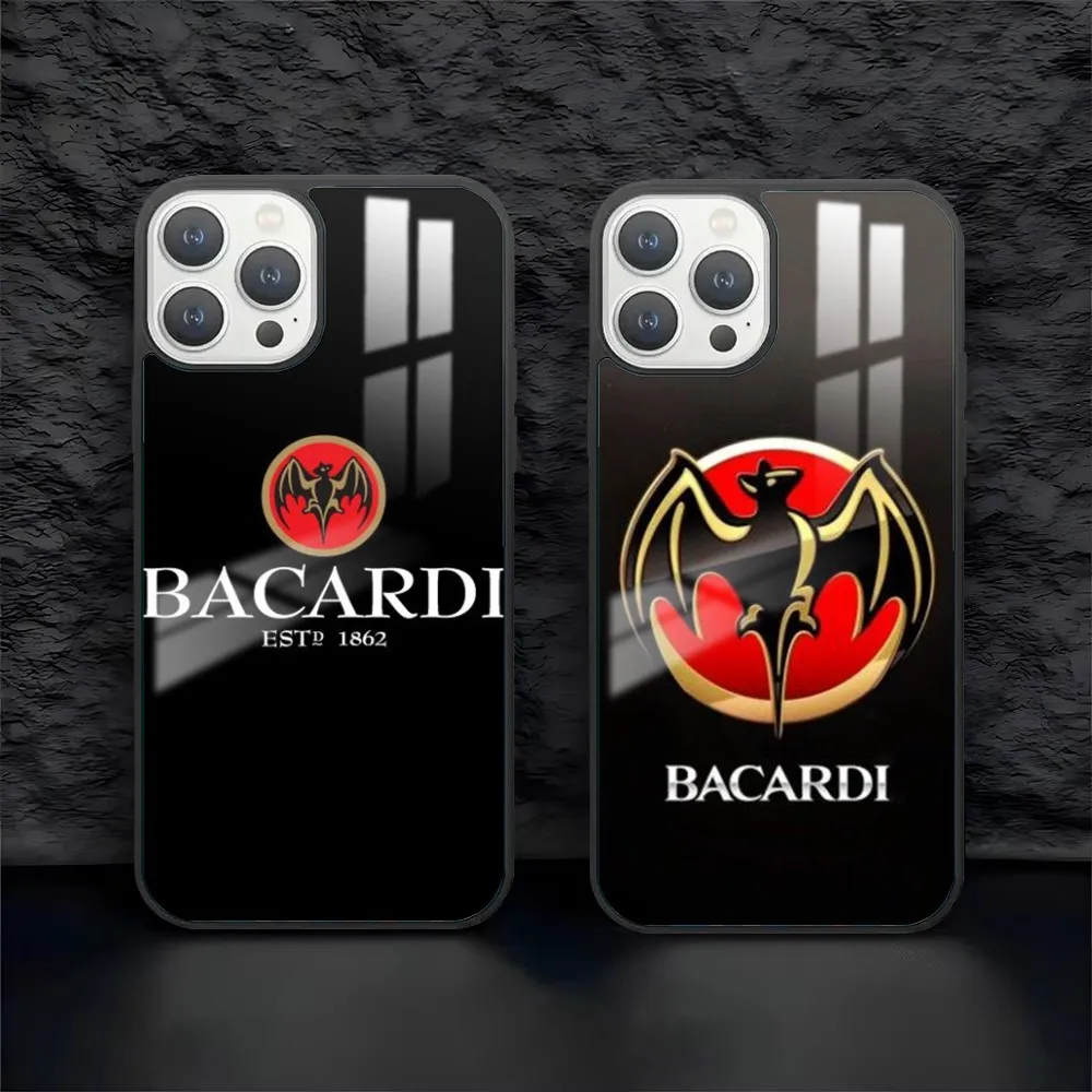 B-Bacardi Rum Vampire Bat Phone Case For iPhone 16 15 14 13 12 11 Pro Max Plus Mini PC Fashion mirror phone case