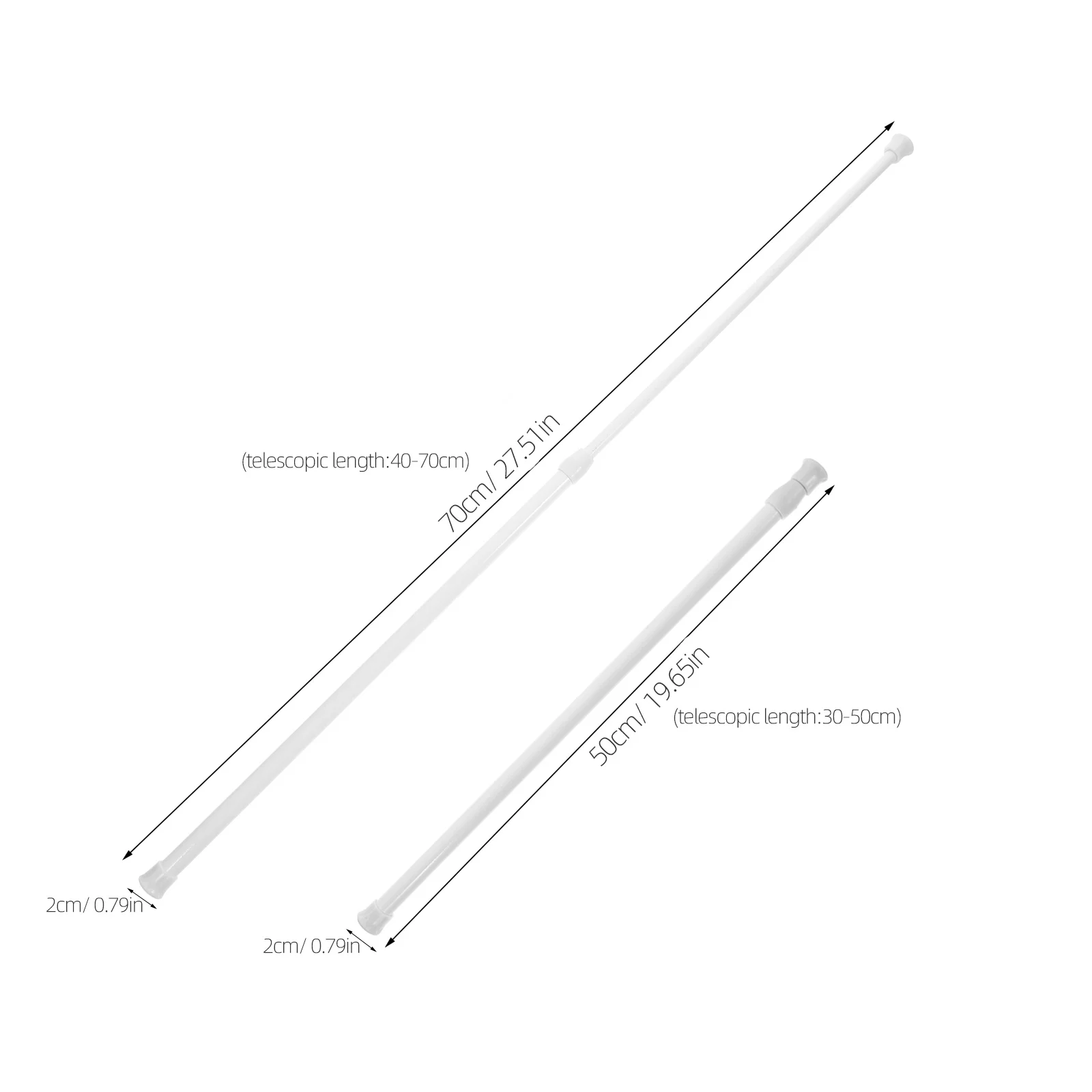 قابل للتعديل التوتر قضيب 40-70 سنتيمتر تلسكوبي الستار القطب لباب نافذة خزانة الحمام لا الحفر الملابس تجفيف السكك الحديدية