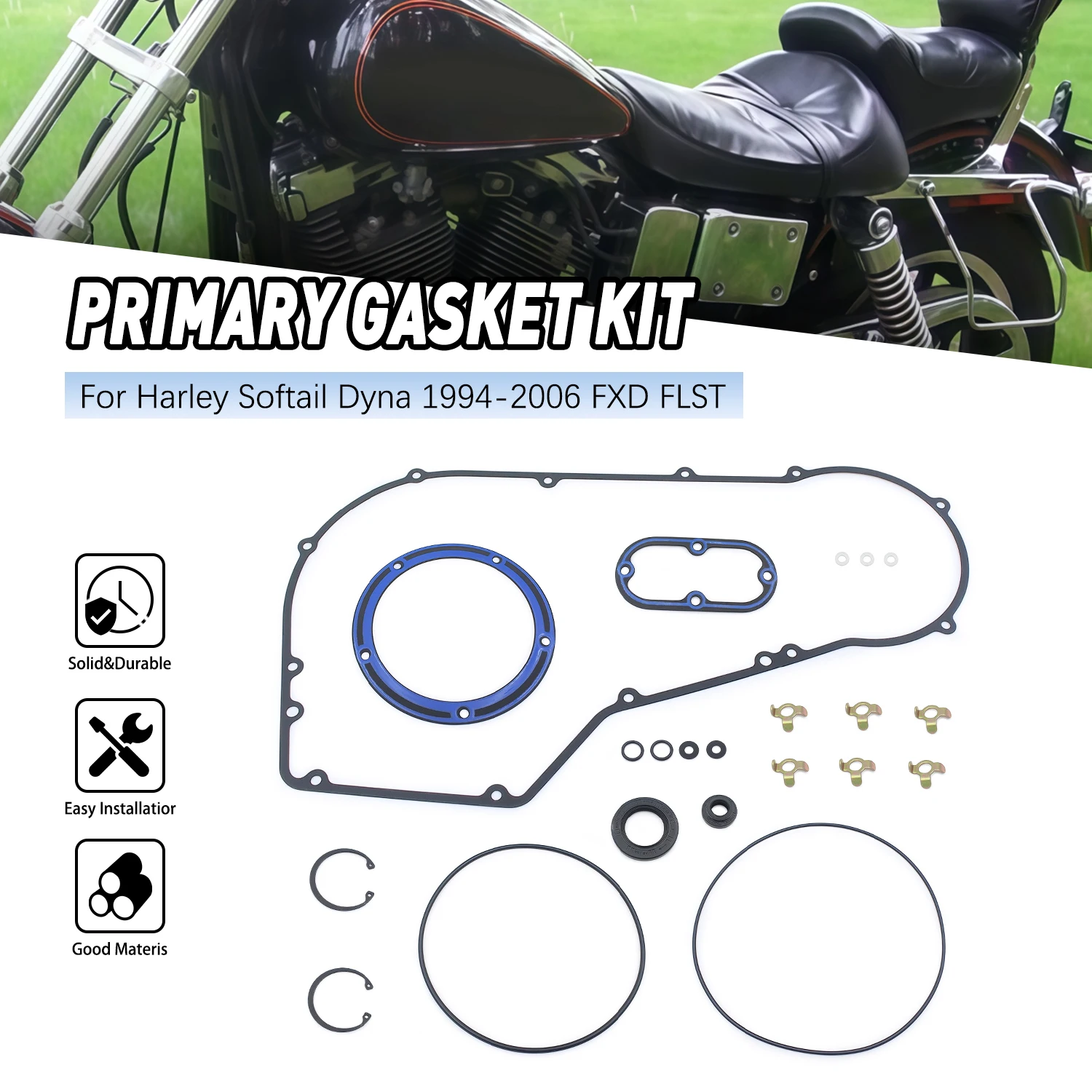 

Engine Primary Clutch Cover Gasket Set Kit Motorcycle Accessories For Heritage Softail Classic Glide FLSTCI Night Train FXSTB