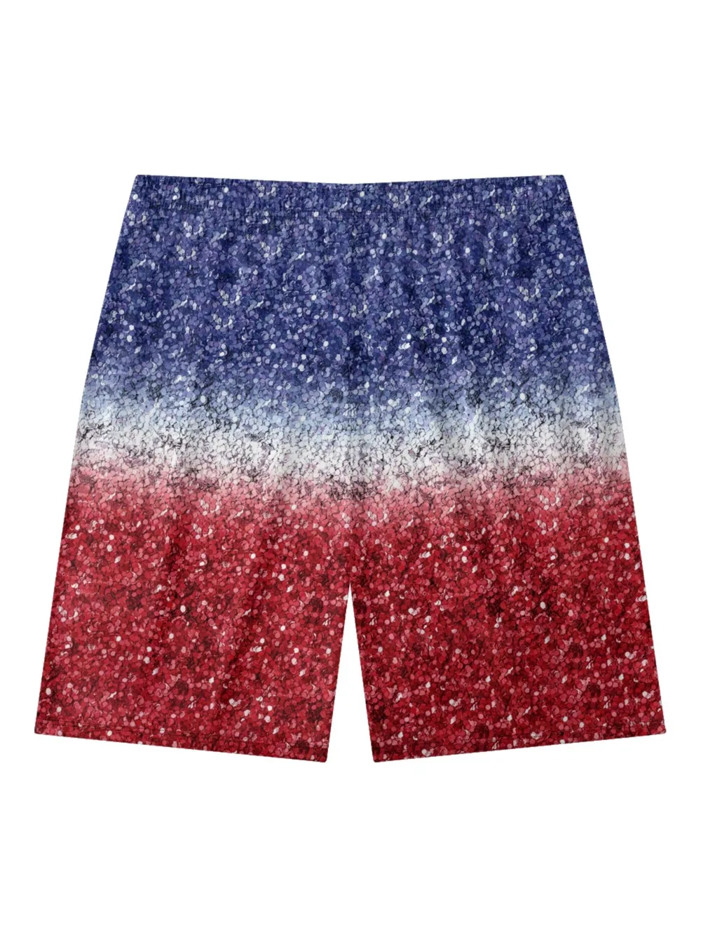 メンズグラデーションプリントカーゴショーツ、速乾性アクティブウェアボトムス、カジュアル、トレンディーなスポーツ、軽量、ルーズフィット、ジム、ランニング、赤、青