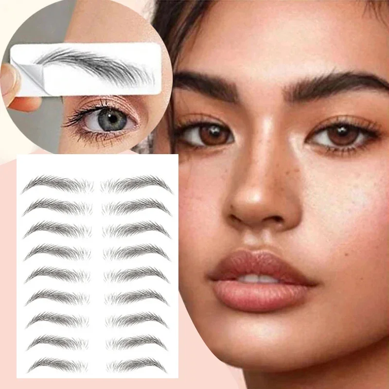 

10pair/1sheet Hair-liked Eyebrow Tattoo Sticker Waterproof Cosmetics False Eyebrows Stickers Makeup Long Lasting Eyebrow Sticker