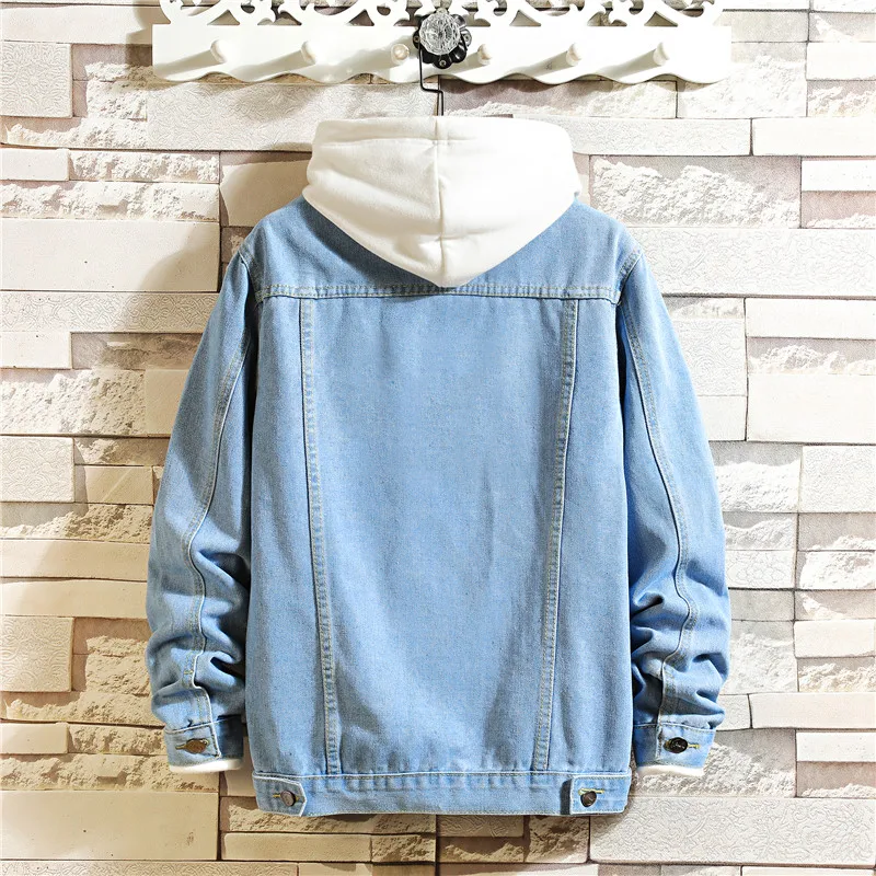 New Denim Jacket Men Casual Bomber Jackets Denim Coat Men Vintage Black Blue Jean Outerwear Fashion Streetwear Plus Size 5XL