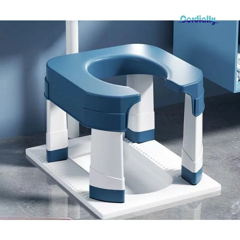 Adjustable Toilet Seat Elderly Pregnant Women Portable Commode Bench Non-Slip Bathroom Safety Stool Handrails Frame