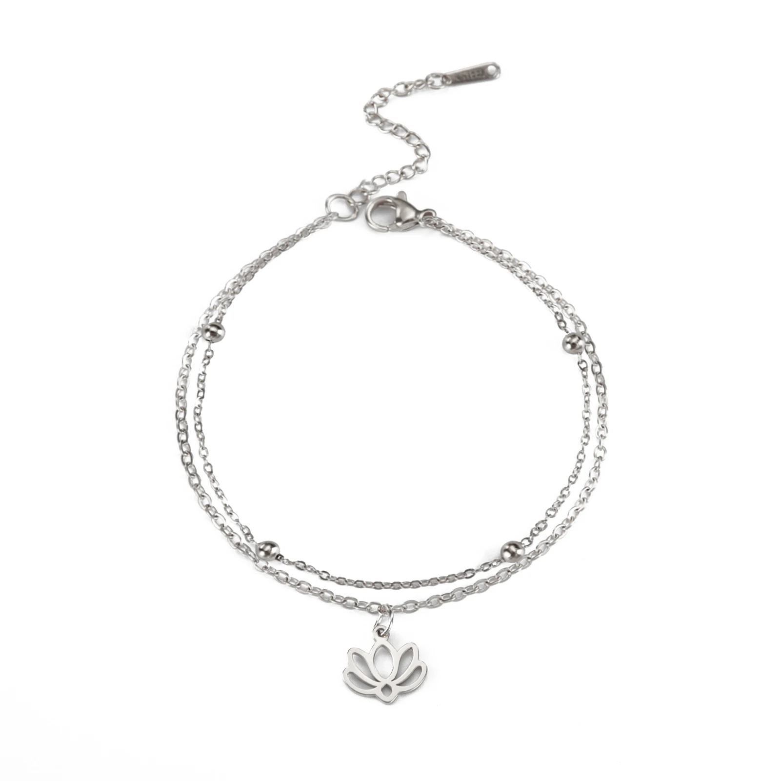 Kkjoy Mode Klassische Edelstahl Hohl Kleine Lotus Blume Armband Fußkettchen Für Frauen Trend Schmuck Party Geschenk Großhandel – Detail 17