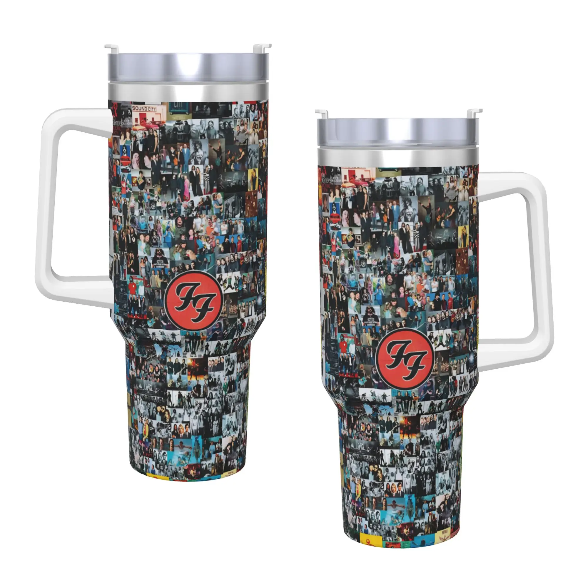 كذبة الفرقة F-المقاتلين بهلوان من الفولاذ المقاوم للصدأ التخييم القهوة القدح مع القش وغطاء أكواب كبيرة كوب المشروبات الساخنة زجاجة ماء