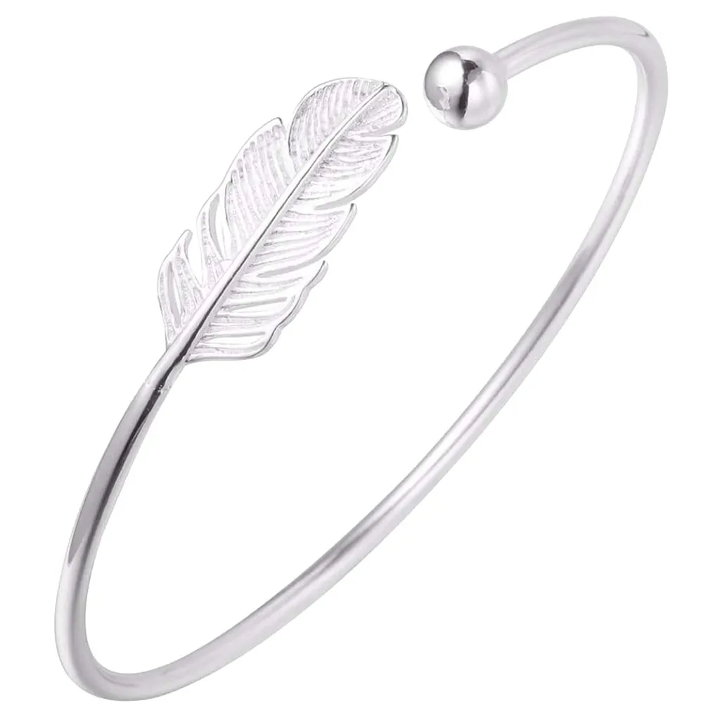 Women's Angel Feather Adjustable Cuff Bracelet Wedding on Hand Love Designer Adjustable Open Bracelet Bangle for Women New