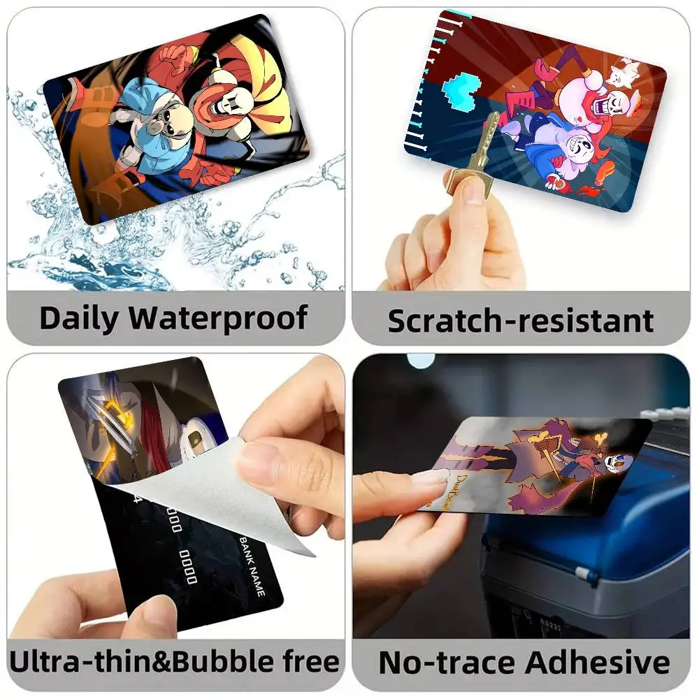 Papyrus buddy Sans Undertale Credit Card HD Stickers Small Chip Waterproof Sticker Game Card Decal Gift