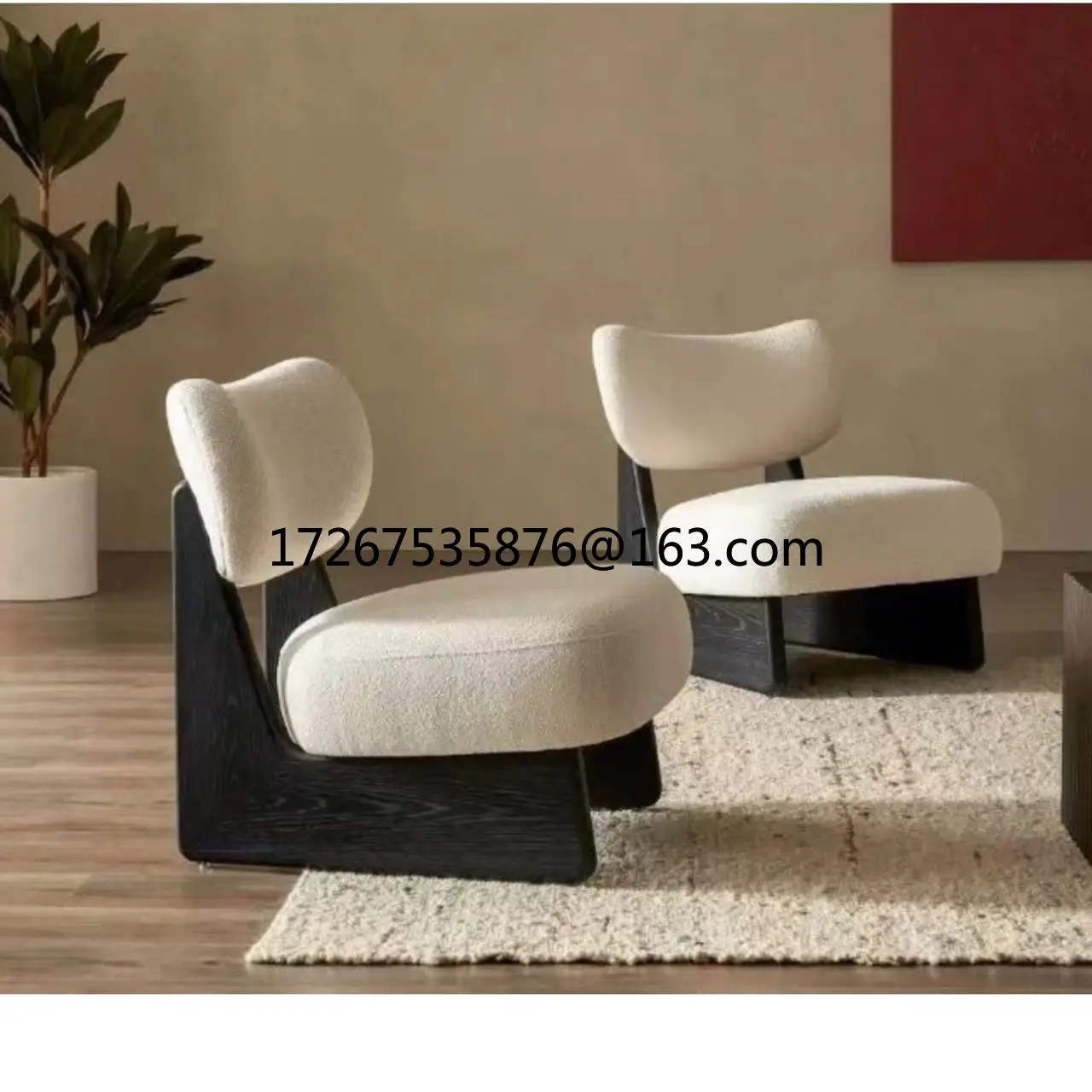 

Simple solid wood fabric home sofa chair Modern fashion hotel clubhouse reception leisure back chair