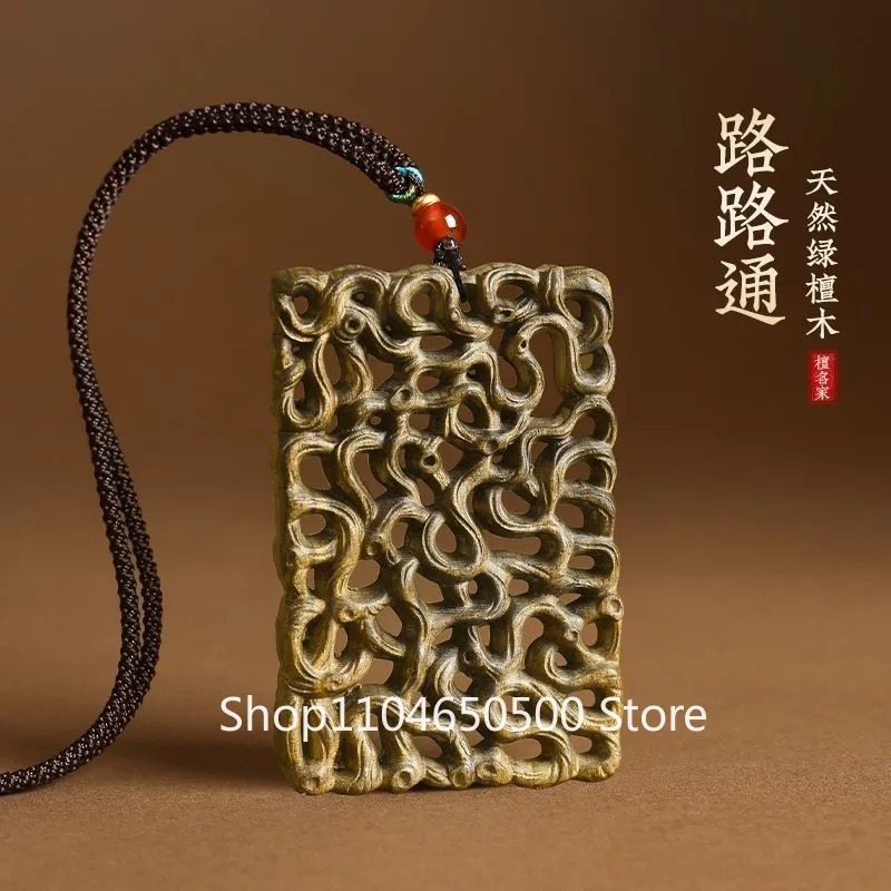 

Зеленый кулон из бисера из сандалового дерева, очаровательный автомобильный орнамент на удачу, носимый амулет