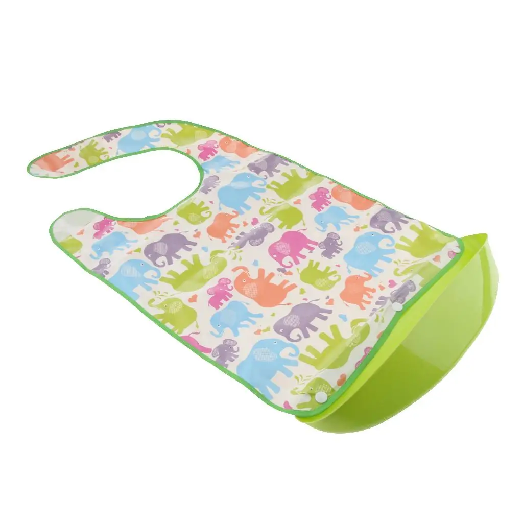 Bib Protector for Adults Waterproof Detachable Pocket Anti-fouling Aid Eating Bib for Elderly Spill Guard