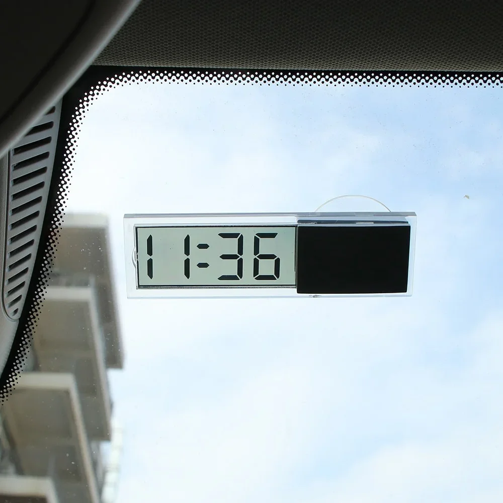 LCD Display Mini Portable Electronic Window Clock with Suction Cup  Watch Car Interior Ornament Accessories