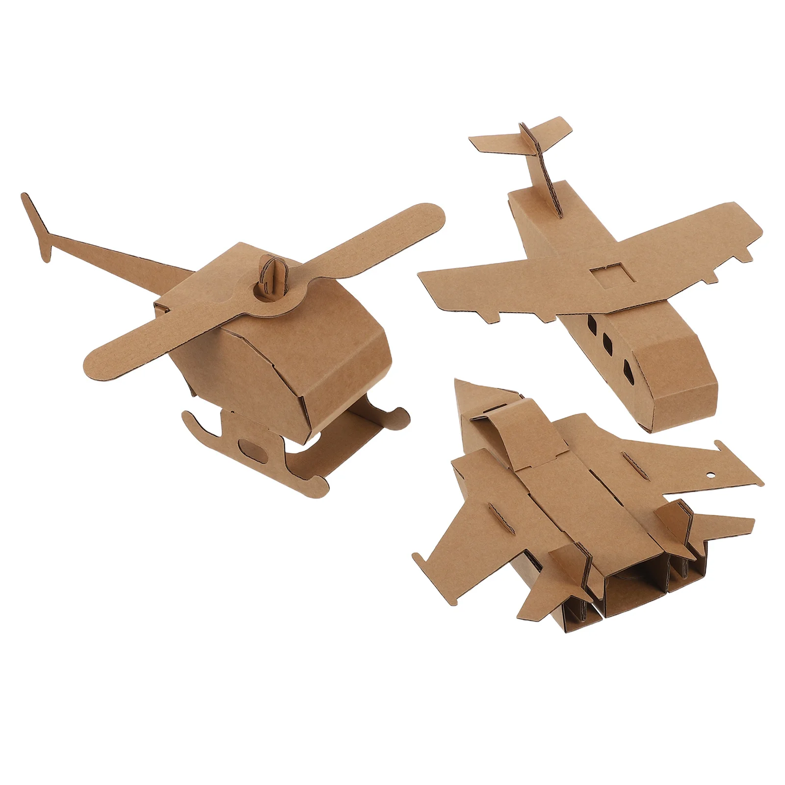 

3Pcs Children Paperboard Craft Kit DIY Paint Airplane Puzzle Educational Kids Assembly Plane Set for Family Fun