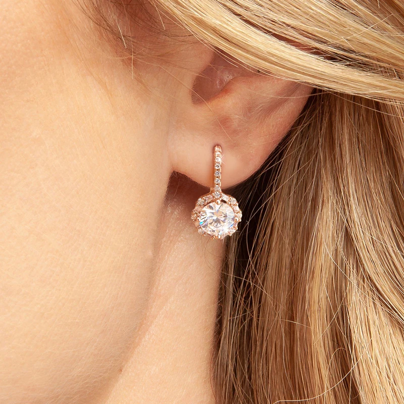 925 فضة رائع لامعة مشرق الوقت هوب أقراط للنساء المشاركة الزفاف الفاخرة عالية الجودة غرامة مجوهرات #6