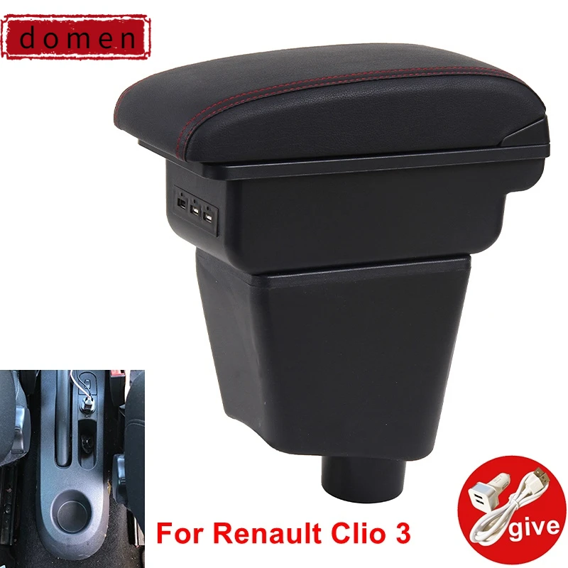 

For Renault Clio 3 Captur Armrest Box Car Styling Decoration Accessories Central Store Content USB Interface Box Large Space